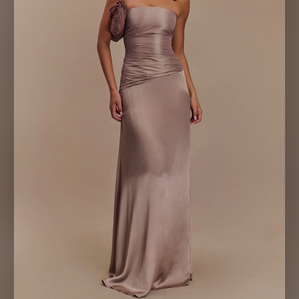 Meshki Serena Taupe Evening Gown